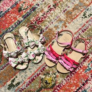2 for 1! Floral and Pink girl’s Sandals, Janie and Jack size 11